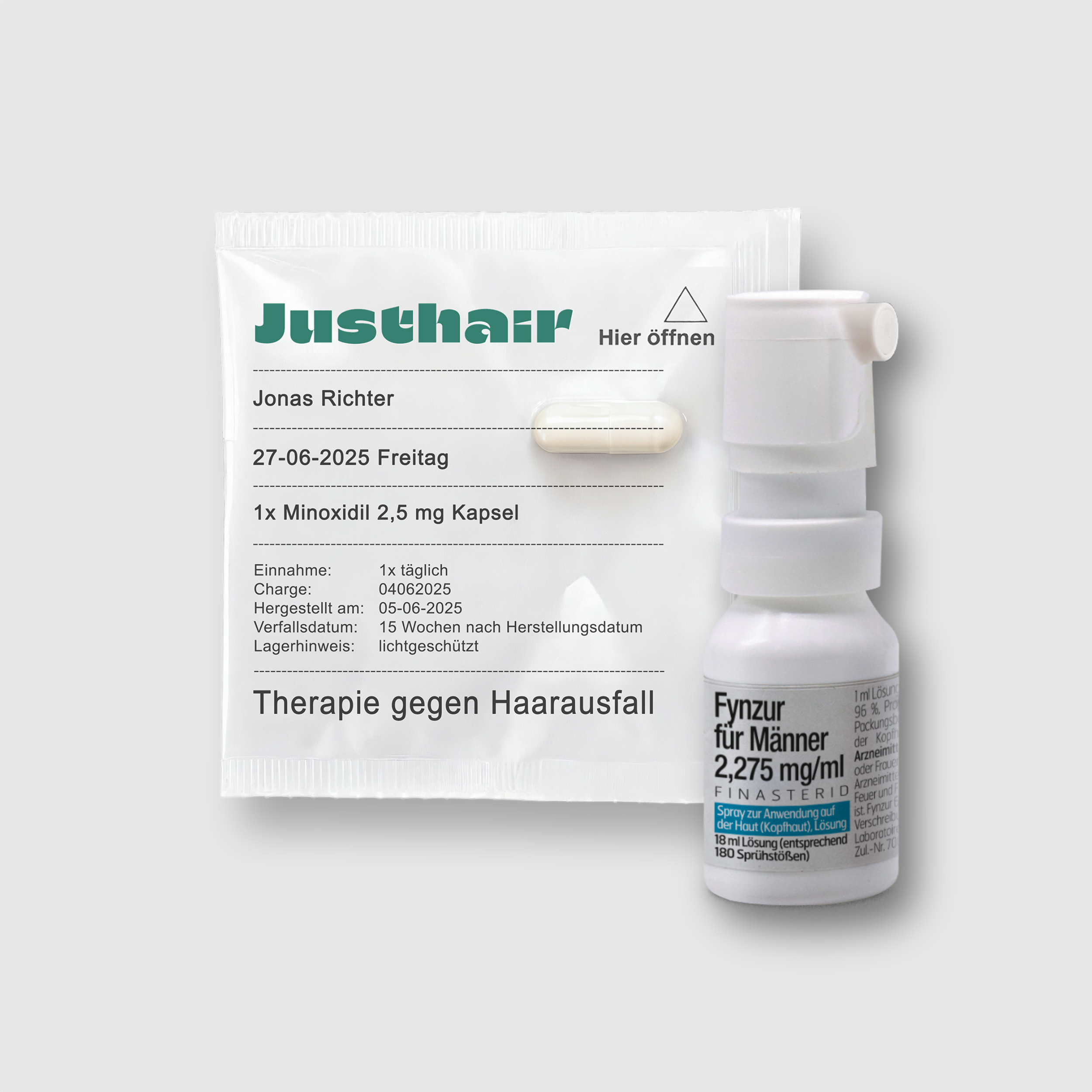 Bundle: Minoxidil Tabletten 2,5mg + Finasterid Spray 0,23%